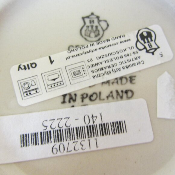trinket dish jar with lid handmade Poland NWT floral ceramic (W5590) - Picture 10 of 10